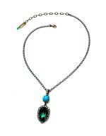 Necklace Pendant by Mariana Woman Glamorous Emerald and Turquoise Swarovski Crystals - Image 2