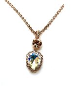 Necklace Pendant by Mariana Woman Elegant Clear and Golden Swarovski Crystals