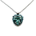Necklace Pendant by Mariana Woman Heart-Shaped Aquamarine Swarovski Crystals