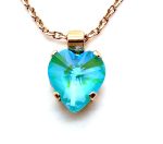 Necklace Pendant by Mariana Woman Heart Shaped Aqua Swarovski Crystals