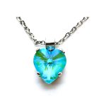 Necklace Pendant by Mariana Woman Heart Sun Kissed Aqua Swarovski Crystals