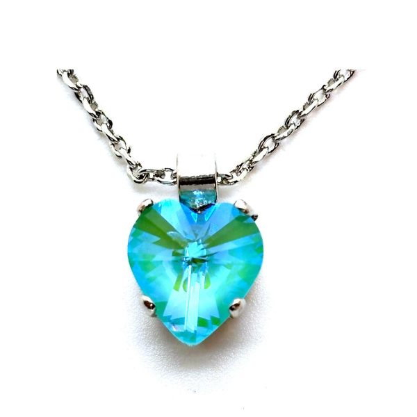 Necklace Pendant by Mariana Woman Heart Sun Kissed Aqua Swarovski Crystals