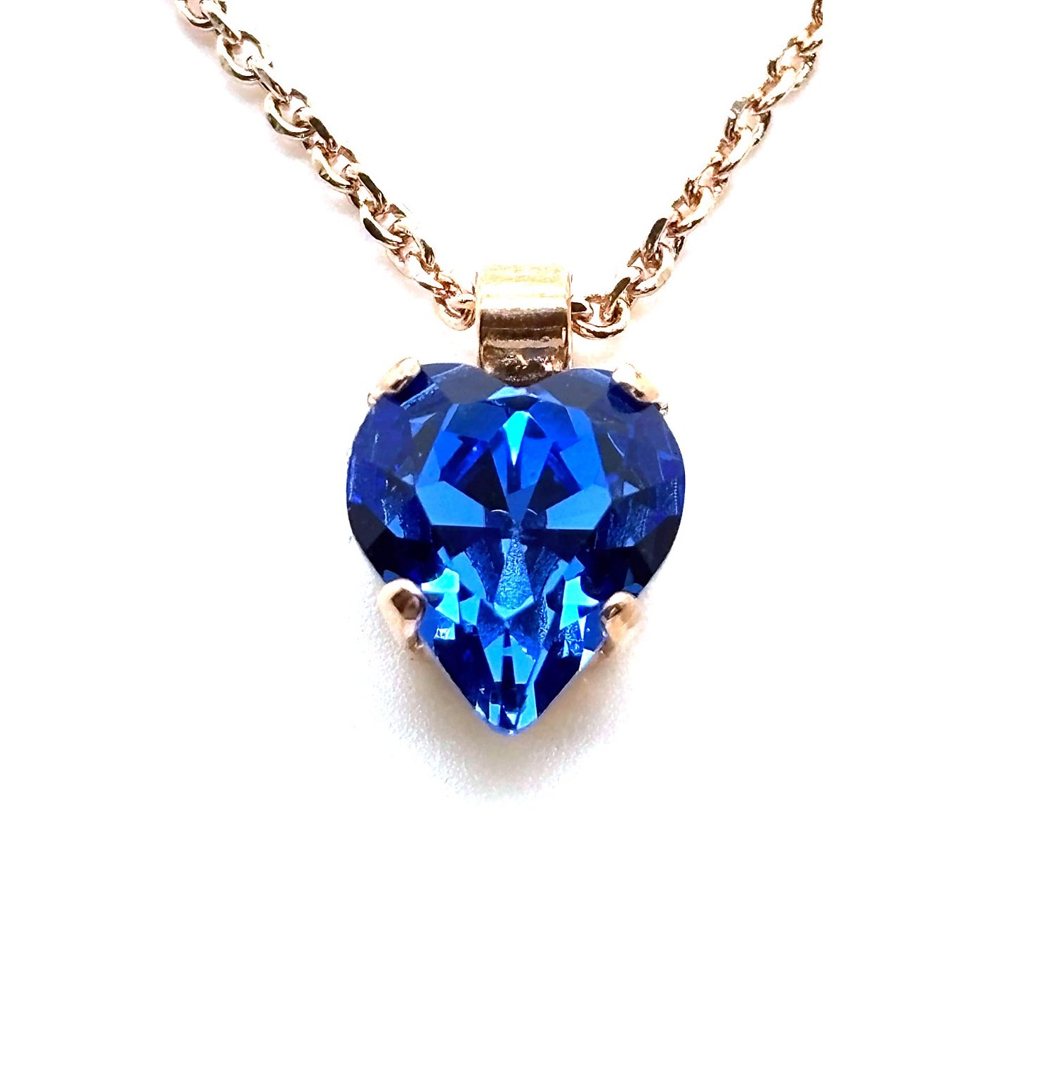 N-5100-3-206-RG (2) Necklace Pendant by Mariana Woman Gorgeous Sapphire Swarovski Crystals - Image 1