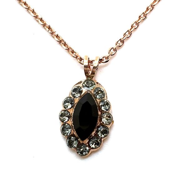 Necklace Pendant by Mariana Woman Precious Jet and Black Diamond Swarovski Crystals