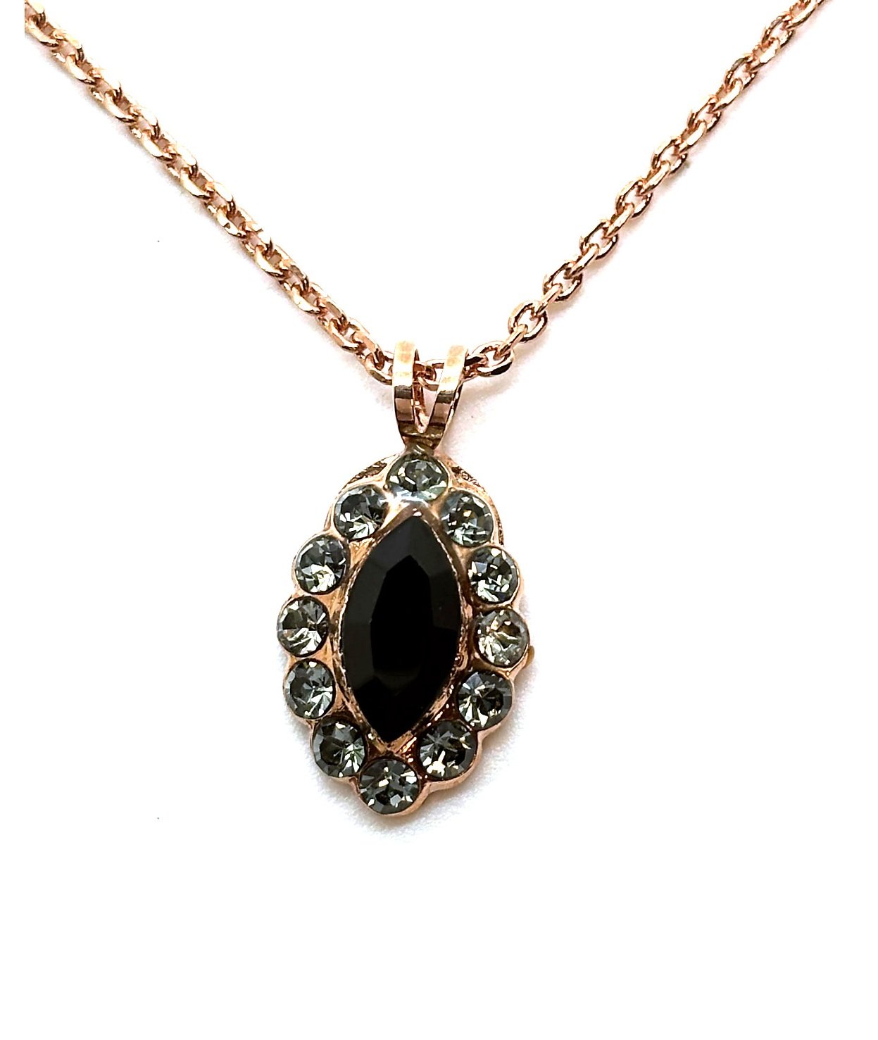 N-5115-1-215280-RG (2) Necklace Pendant by Mariana Woman Precious Jet and Black Diamond Swarovski Crystals - Image 1