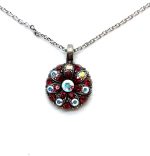 Necklace Pendant by Mariana Woman Precious Ruby and AB Swarovski Crystals
