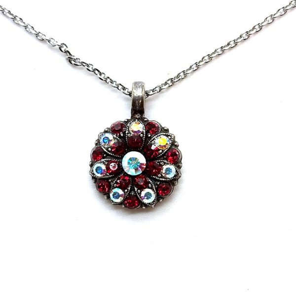 Necklace Pendant by Mariana Woman Precious Ruby and AB Swarovski Crystals