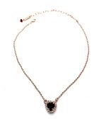 Necklace Pendant by Mariana Woman Heart Encrusted Clear and Siam Swarovski Crystals - Image 2