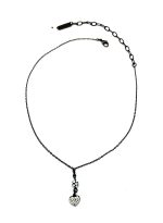 Necklace Pendant by Mariana Woman Heart Floral White Opal Swarovski Crystals - Image 3