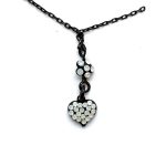 Necklace Pendant by Mariana Woman Heart Floral White Opal Swarovski Crystals