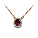 Necklace Pendant by Mariana Woman Gorgeous Fuchsia and Clear Swarovski Crystals