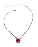 Necklace Pendant by Mariana Woman Lovely Indian Pink and Clear Swarovski Crystals - Image 2
