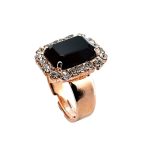 Ring by Mariana Woman Elegant Jet and Clear Swarovski Crystals - Image 3