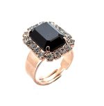 Ring by Mariana Woman Elegant Jet and Clear Swarovski Crystals - Image 2