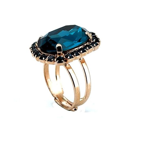 Ring by Mariana Woman Elegant Montana Blue Swarovski Crystals