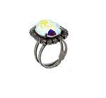 Ring by Mariana Woman Shimmering White Patina and Clear Swarovski Crystals - Image 3