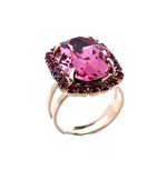 Ring by Mariana Woman Lovely Rose and Fuchsia Swarovski Crystals - Image 2