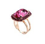 Ring by Mariana Woman Lovely Rose and Fuchsia Swarovski Crystals