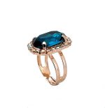 Ring by Mariana Woman Exquisite Indicolite and AB Swarovski Crystals - Image 3
