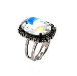 Ring by Mariana Woman Alluring Moonlight and Black Diamond Swarovski Crystals