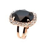 Ring by Mariana Woman Luxurious Onyx Mineral and Clear Swarovski Crystals - Image 2