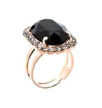 Ring by Mariana Woman Luxurious Onyx Mineral and Clear Swarovski Crystals - Image 3