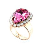 Ring by Mariana Woman Lovely Pink and Rose Opal Swarovski Crystals - Image 2