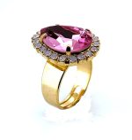 Ring by Mariana Woman Lovely Pink and Rose Opal Swarovski Crystals - Image 3