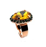 Ring by Mariana Woman Glamorous Topaz and Emerald Swarovski Crystals - Image 3