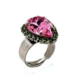 Ring by Mariana Woman Beautiful Rose and Peridot Swarovski Crystals