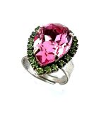 Ring by Mariana Woman Beautiful Rose and Peridot Swarovski Crystals - Image 2