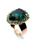 Ring by Mariana Woman Elegant Emerald and Peridot Swarovski Crystals
