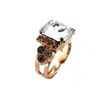 Ring by Mariana Woman Sophisticated Clear and Golden Swarovski Crystals - Image 3
