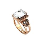 Ring by Mariana Woman Sophisticated Clear and Golden Swarovski Crystals - Image 2