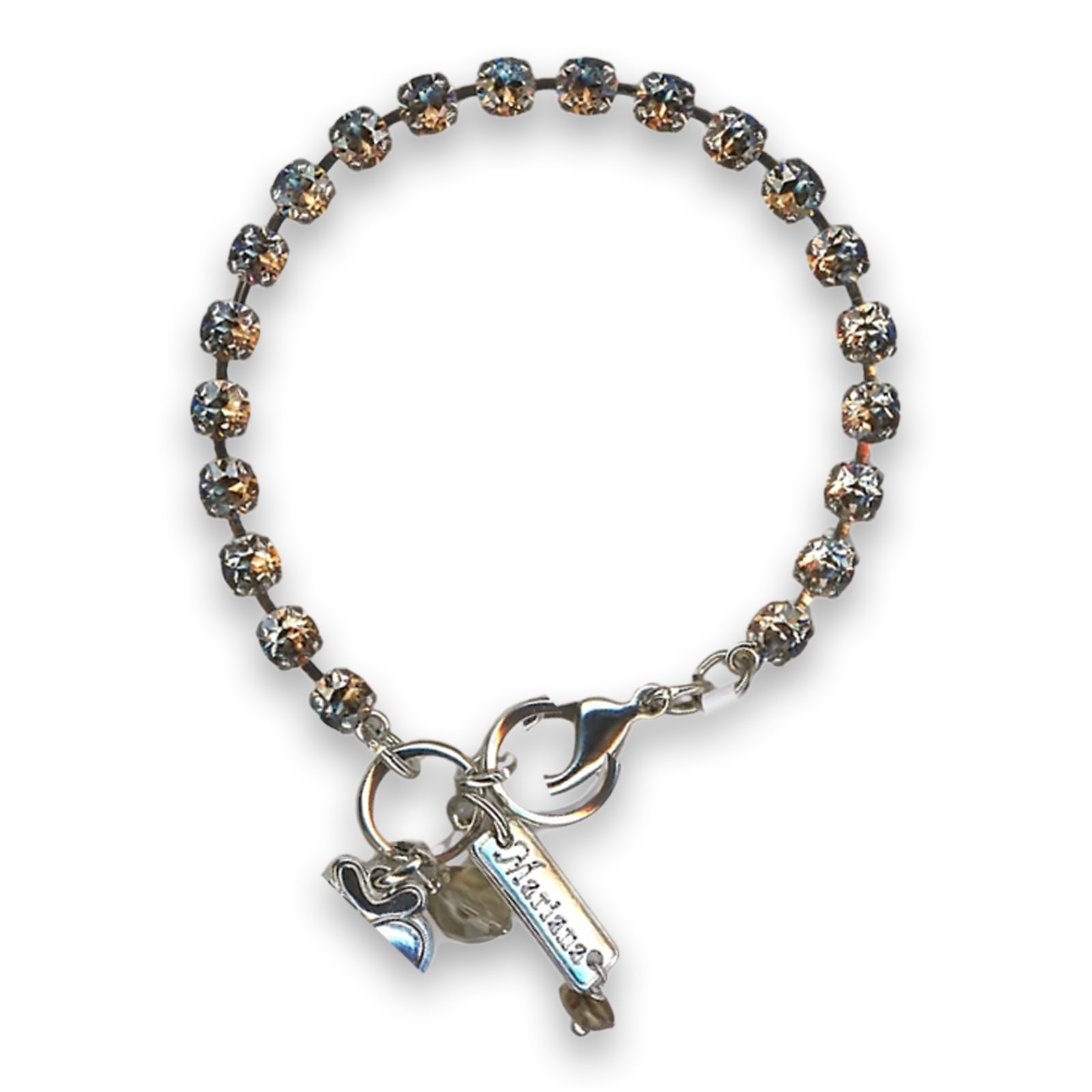 B-4000-001SAT-SP (1) Bracelet by Mariana Woman Elegant Satin Swarovski Crystals - Image 1