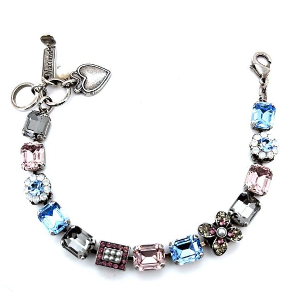 Bracelet by Mariana Woman Gorgeous Black Diamond and Pink Swarovski Crystals
