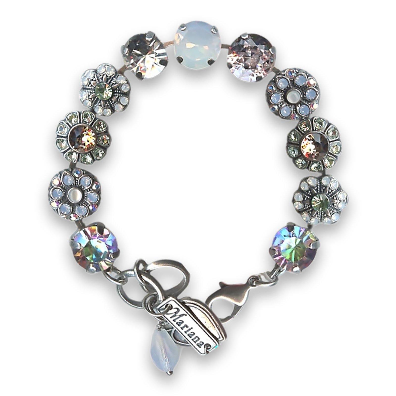 B-4284-1055-SP (1) Bracelet by Mariana Woman Shimmering AB and Opal Swarovski Crystals - Image 1