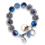 Bracelet by Mariana Woman Glamorous Sapphire and Rose Swarovski Crystals