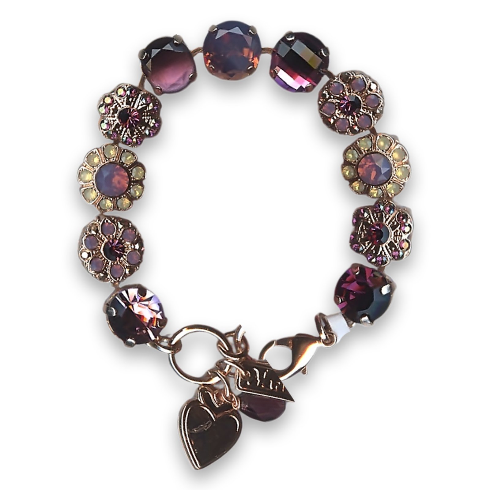 B-4284-1072-RG (1) Bracelet by Mariana Woman Exquisite Purple and Opal Swarovski Crystals - Image 1