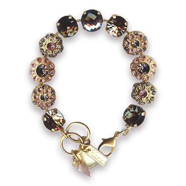 Bracelet by Mariana Woman Gorgeous Silver Night and Rose Swarovski Crystals