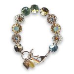 Bracelet by Mariana Woman Charming Peridot and Golden Swarovski Crystals