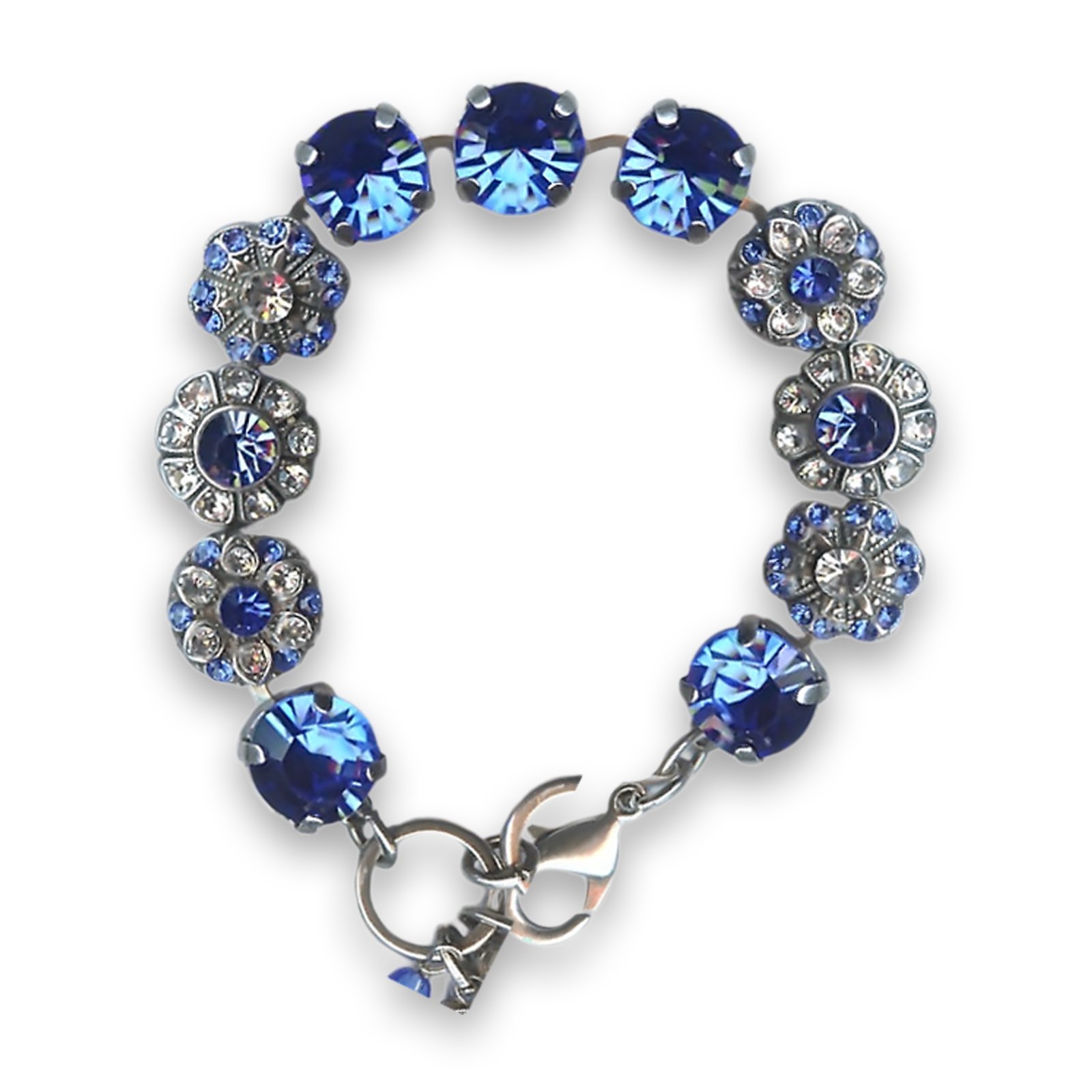 B-4284-206001-SP (1) Bracelet by Mariana Woman Gorgeous Sapphire and Clear Swarovski Crystals - Image 1