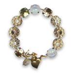 Bracelet by Mariana Woman Timeless Golden and Opal Swarovski Crystals
