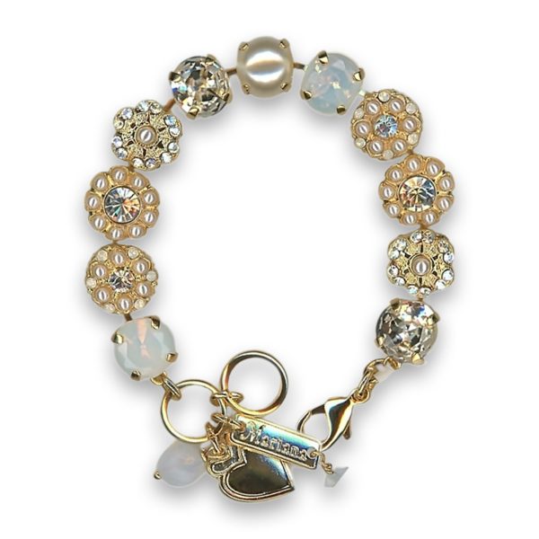 Bracelet by Mariana Woman Elegant Pearl and Opal Swarovski Crystals