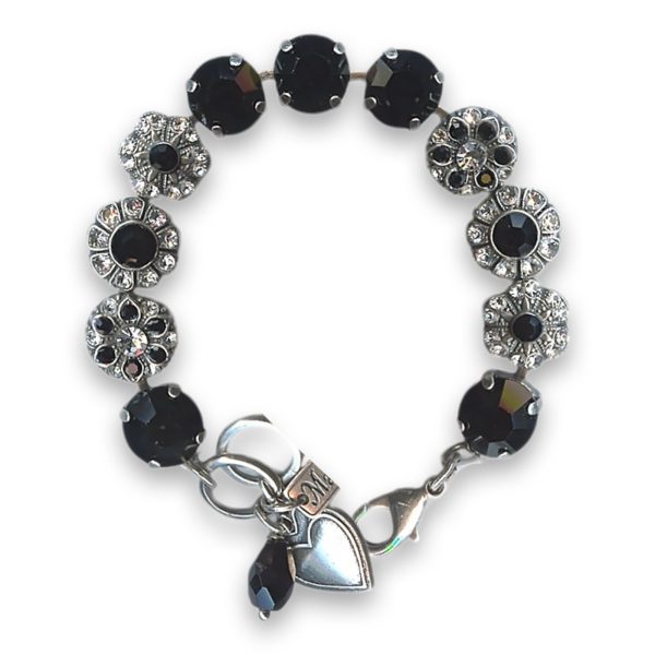 Bracelet by Mariana Woman Sophisticated Jet and Clear Swarovski Crystals