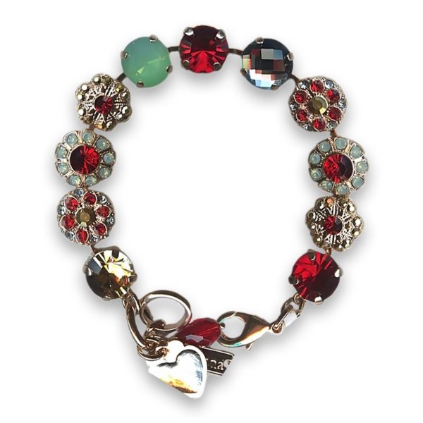 Bracelet by Mariana Woman Glamorous Red and Opal Swarovski Crystals