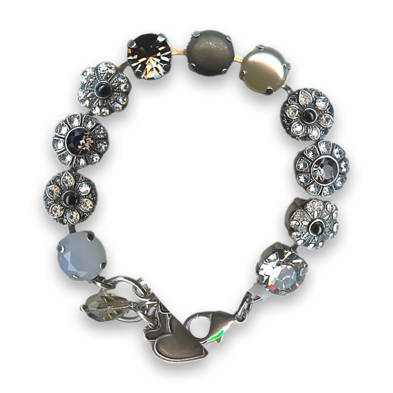 B-4284-M1080-SP (1) Bracelet by Mariana Woman Fab Pyrite Mineral and Clear Swarovski Crystals - Image 1
