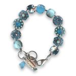 Bracelet by Mariana Woman Exquisite Turquoise Mineral and Aqua Swarovski Crystals - Image 3