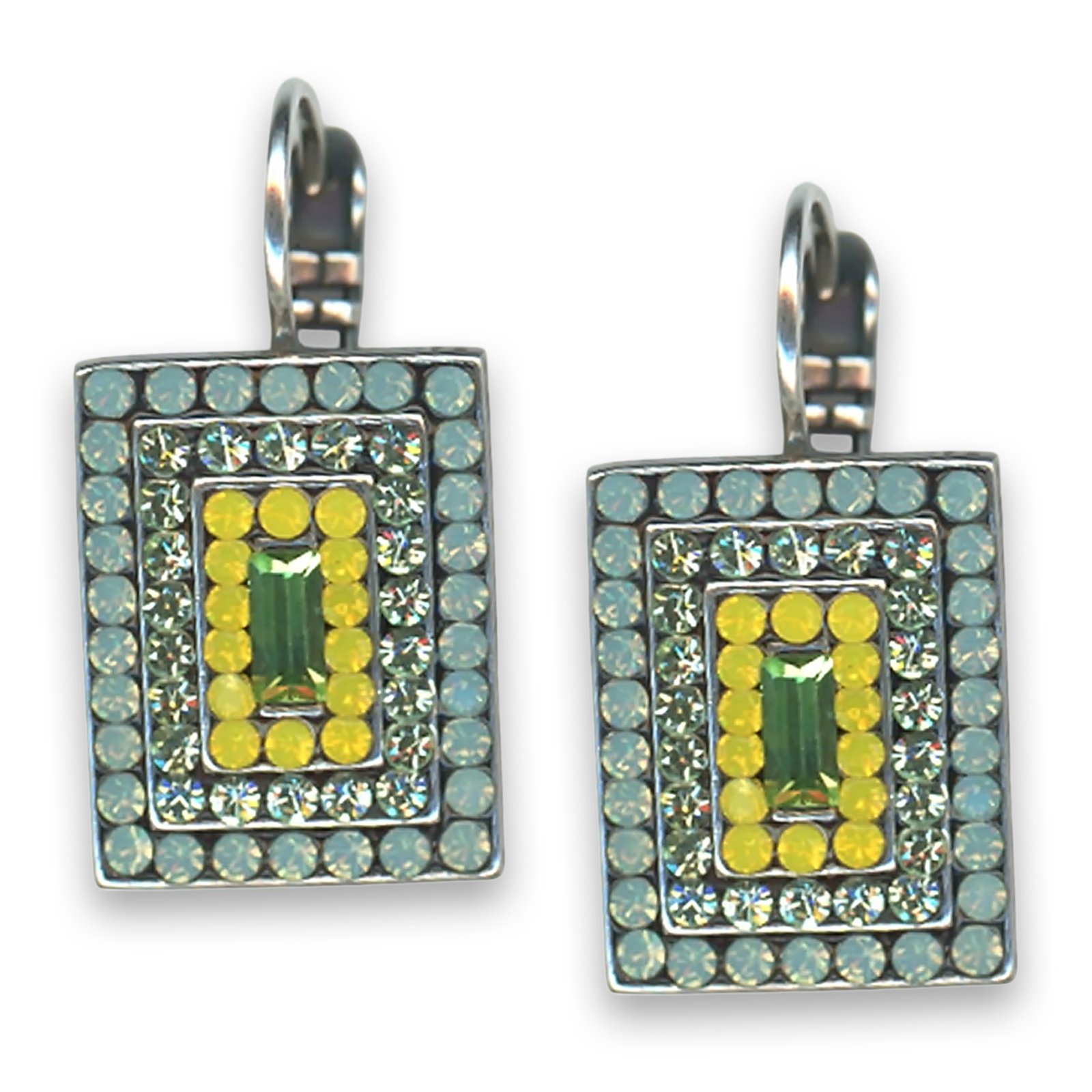 E-1000-3-136-SP6 (1) Earrings by Mariana Woman Charming Chrysolite and Opal Swarovski Crystals - Image 1