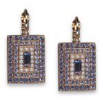 Earrings by Mariana Woman Exquisite Tanzanite and Pearl Swarovski Crystals - Image 2